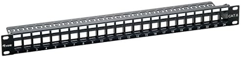 Equip Cat6 Patch Panel 24-Port for Keystone Jacks Black
