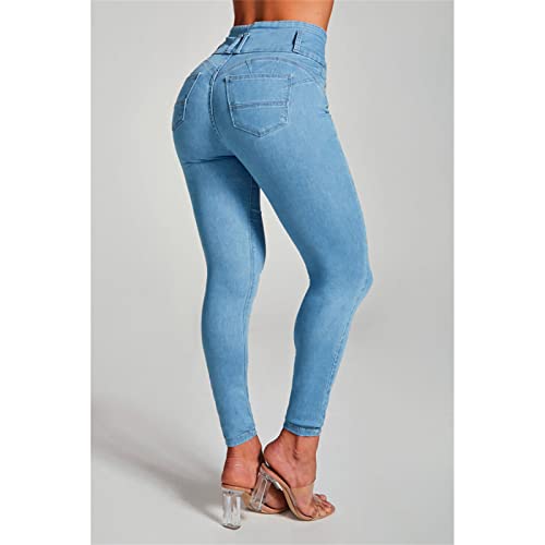 Butt Lifting Jeans for Women 3 Buttons High Waist Slimming Skinny Jean Classic Stretch Slim Fit Denim Pants4