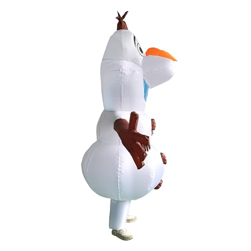 Geerypsy Aufblasbare Schneemann Kostüme für Erwachsene Olaf Kostüm Weihnachten Overall für Winter Maskerade Party Cosplay Silvester Halloween