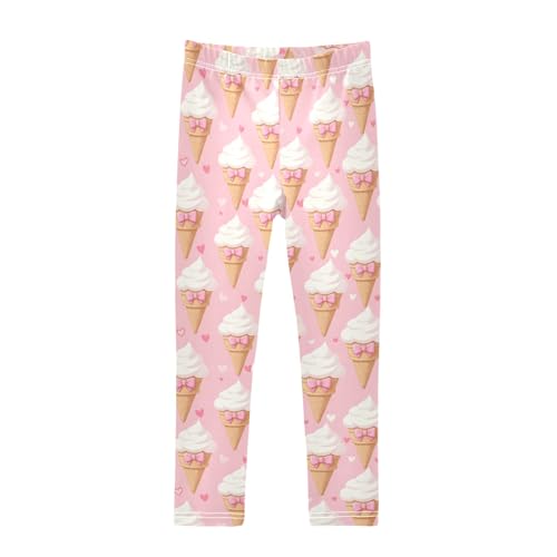 senya Girls Printed Leggings Yoga Pants Bow Ice Cream Pattern for Kids in 4t to 10 Years, 4T