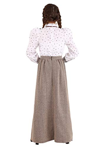 Disfraz de pionera para niñas con blusa estampada y falda miniatura 2