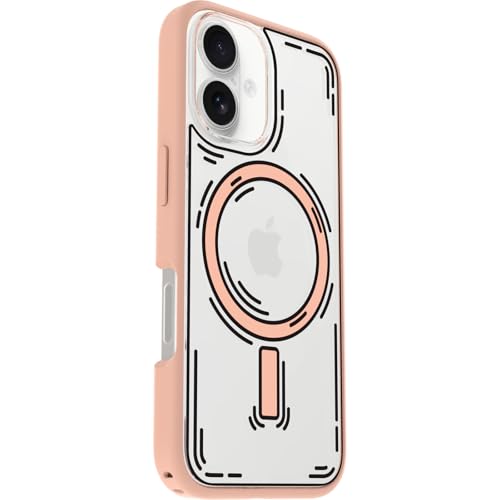 Image of OtterBox iPhone 16 Symmetry Series Clear Case - Doodle Cover - Ultra-Thin, Sleek iPhone Case, Sketch-Style Design