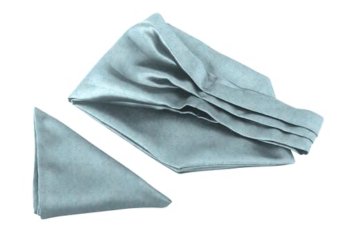 Image of BLACKSMITH Jacquard Microfiber Neckwear Ascot and Matching Pocket Square Set for Men