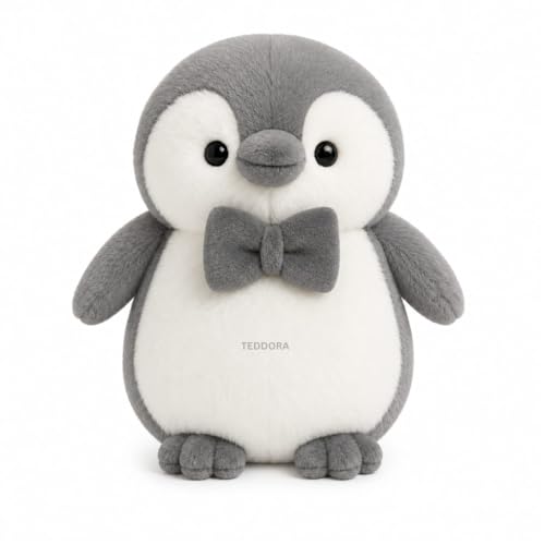 Image of Mr.Bow Pingo Soft Toy for Girls Boys Kids,Grey,Penguin Animal Plush Stuffed Baby Teddy Gift Birthday, 25 cm
