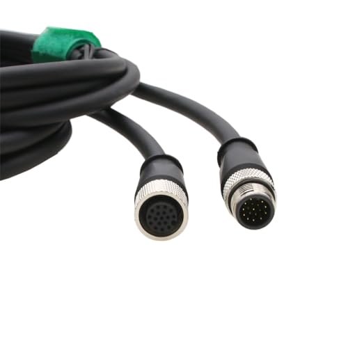 Cable M12 de 17 pines premium con código A para entrada de datos E/S industriales de 2m 4