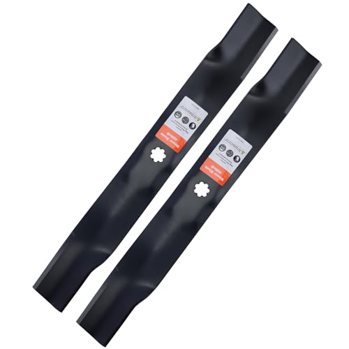 Grasscool AM141034 42 inch Mower Blades for John Deere D130 D110 D105 D125 X300 Z225 LA135 Z235 42' Deck Lawn Tractor Replace AM137327 AM141032 (2 Pack)