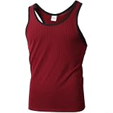 Maglietta da allenamento da uomo, ad asciugatura rapida, gilet da corsa per palestra a casa e cross training, girocollo, nero, blu, bianco (marrone castagna, XXXL)