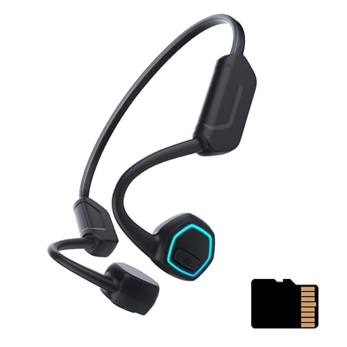 POCDUUA Auriculares Deportivos Impermeables Reproductor MP3 Subacuático IPX68, 32 GB Integrados, Carga Magnética, Batería De 8 Horas para Correr, Andar En Bicicleta,Black