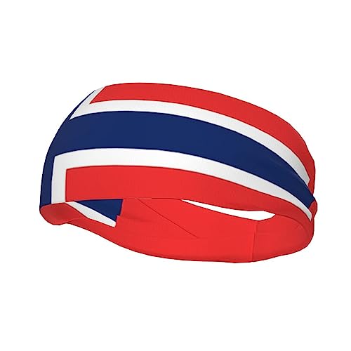 Cute Norway Flag Workout Headbands for Women Men Sports Sweatbands Norwegian Hairbands for Running Fitness Cycling