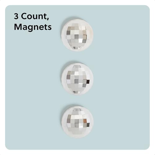 Set de 3 Imanes Decorativos Disco Plateados miniatura 2