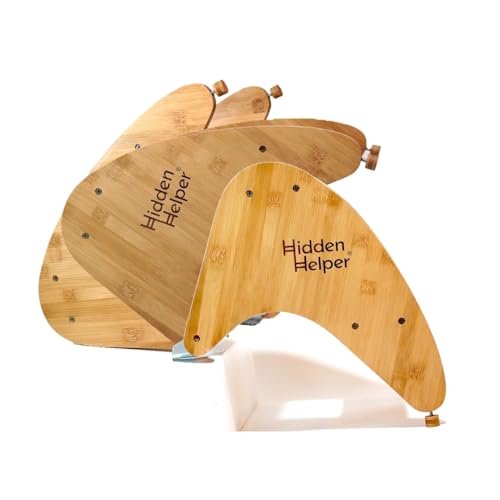 Image of Hidden Helper Montessori Step Stool for Toddlers, Foldable Toddler Two Step Stool for Bathroom Sink & Kitchen Helper, Wooden Folding Stool for Kids Ages 2-5