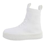 Ital Design Damenschuhe Freizeitschuhe Sneakers High, 28666-, Synthetik, Weiß, Gr. 39