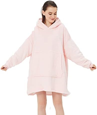 AZENTOP Oversized Ultra Soft Plush Sherpa Wearable Sweatshirt Comfy Blanket for Men, Women