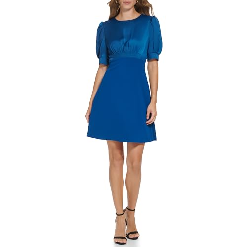 Robe de bureau DKNY chic à manches courtes pour vos journées de travail en couleur midnight