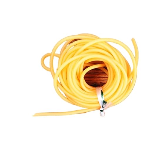 flexiable rubber 2050 Natural Latex Rubber Tube Stretch Elastic Replacement Band Sling Rubber 5mm x 5 meter 10 meter Outdoor drain elastic (Color : Yellow, Size : 5Meter)