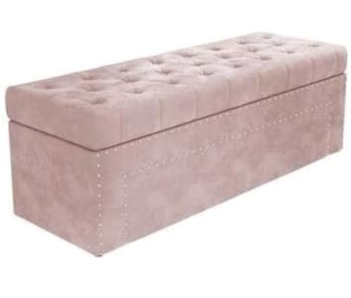 Image of Sofa Couch Poufffe Storage 50 inch Inches Ottoman Tufted seat with Storage Bench Multipurpose Seater for Living Room Guest Room Office