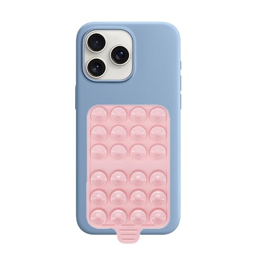 Accesorios De Telefonía, Wireless YFmyKoyosa Soporte Desmontable de Silicona con Doble Cara para Celular Compatible con iPhone y Android, Manos Libres para Selfies y Videos, 9.1cm x 5.5cm (Rosa)