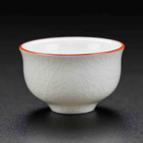 Image of Liang baobao Mini Porcelain Cup Set of 4 Ceramic Small Sample Cup Chinsee Gongfu Tea Ice crack Glaze Cups 2.5oz (White)