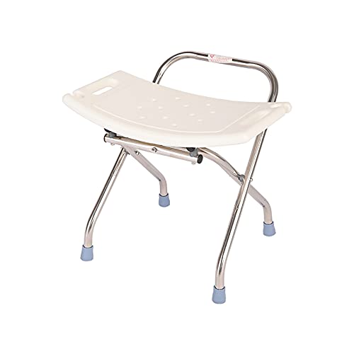 Sgabello Pieghevole per Doccia Pieghevole Sgabello Sedile per Doccia per Sedia Antisdrucciolevole Anziano/disabilitato Sgabello da Bagno con Manico in Bianco (45cm)