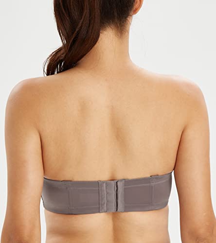 Lemorosy Women's Plus Size Full Coverage Underwire Red Carpet Multiway Contour Smoothing Strapless Bra(Grey, 36B) #TOP1