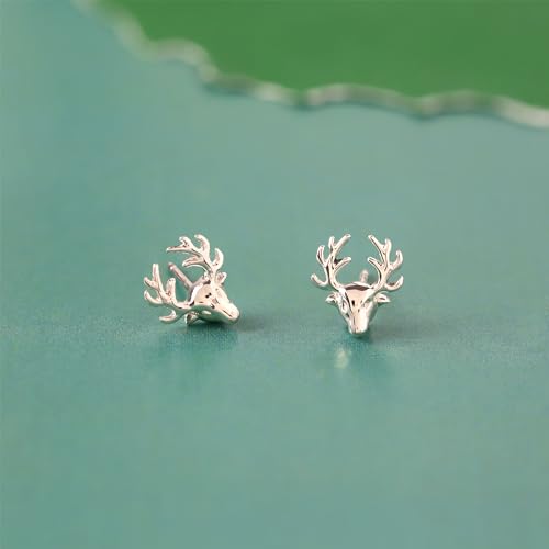 Boma Jewelry Sterling Stag Deer Head with Antlers Stud Earrings3