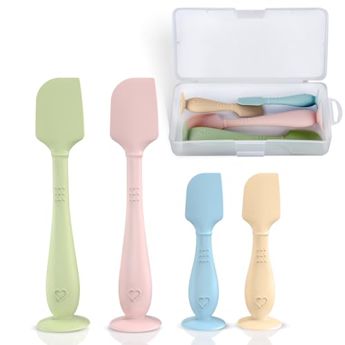 Image of 4-Pack Diaper Cream Spatula with Travel Case, Soft Baby Butt Spatula – Silicone Butt Paste Spatula, Convenient Diaper Spatula, Ideal Baby Shower Gift