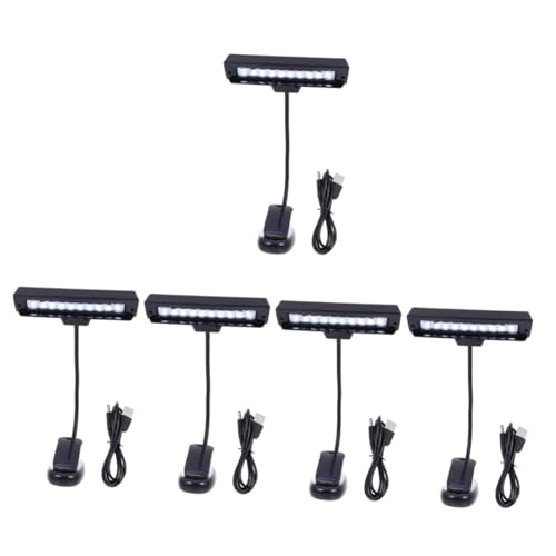 Mikinona 5pcs Clip Music Stand Light Led Music Light for Piano Dimmable Rechargeable Touch Control Eye Protection Reading Lamp