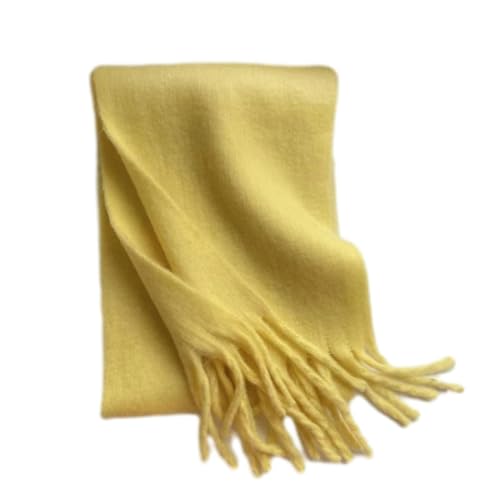 Winter Warm Thicken Women'S Scarf Solid Color Minimalism Shawl Long Soft Fluffy Classic Tassel Shawls