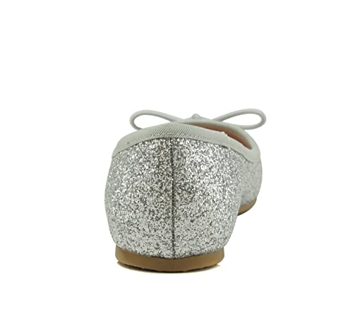 Soda Toast-2 Kids/Children/Girls Fashion Classic Sparkly Glitter Mary Jane Flat Rounded Ballet Shoes2