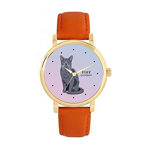 Toff London Ladies Russian Blue Cat Watch