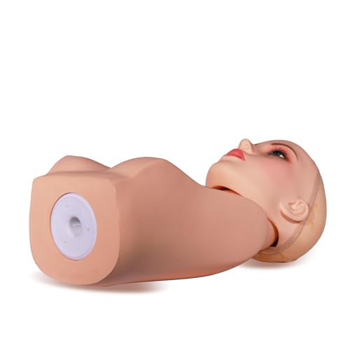 L7 MANNEQUIN Cabeça de Manequim Realista Glam Meio Corpo, Cabeça de Manequim com Ombros para Perucas