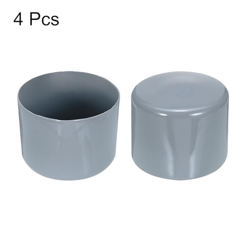 Image of uxcell 4pcs Rubber End Caps 55mm ID Vinyl Round Tube Bolt Cap Cover Screw Thread Protectors Grey, 40mm Height