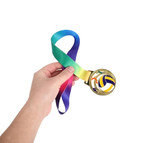 Medallas de voleibol de aleación con cinta para torneos escolares de niños 4