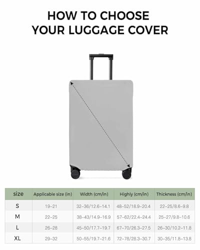 Minimalist Gray Solid Travel Luggage Cover, Modern Art Anti-scratch Travel Suitcase Protector Covers, Washable Elastic Baggage Covers Fit 29-32 Inch Carry on Luggage3