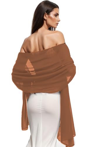 Wander Agio Womens Shawl Party Wraps Evening Dress Bridesmaid Long Scarves for Wedding Lightweight Chiffon Translucent3