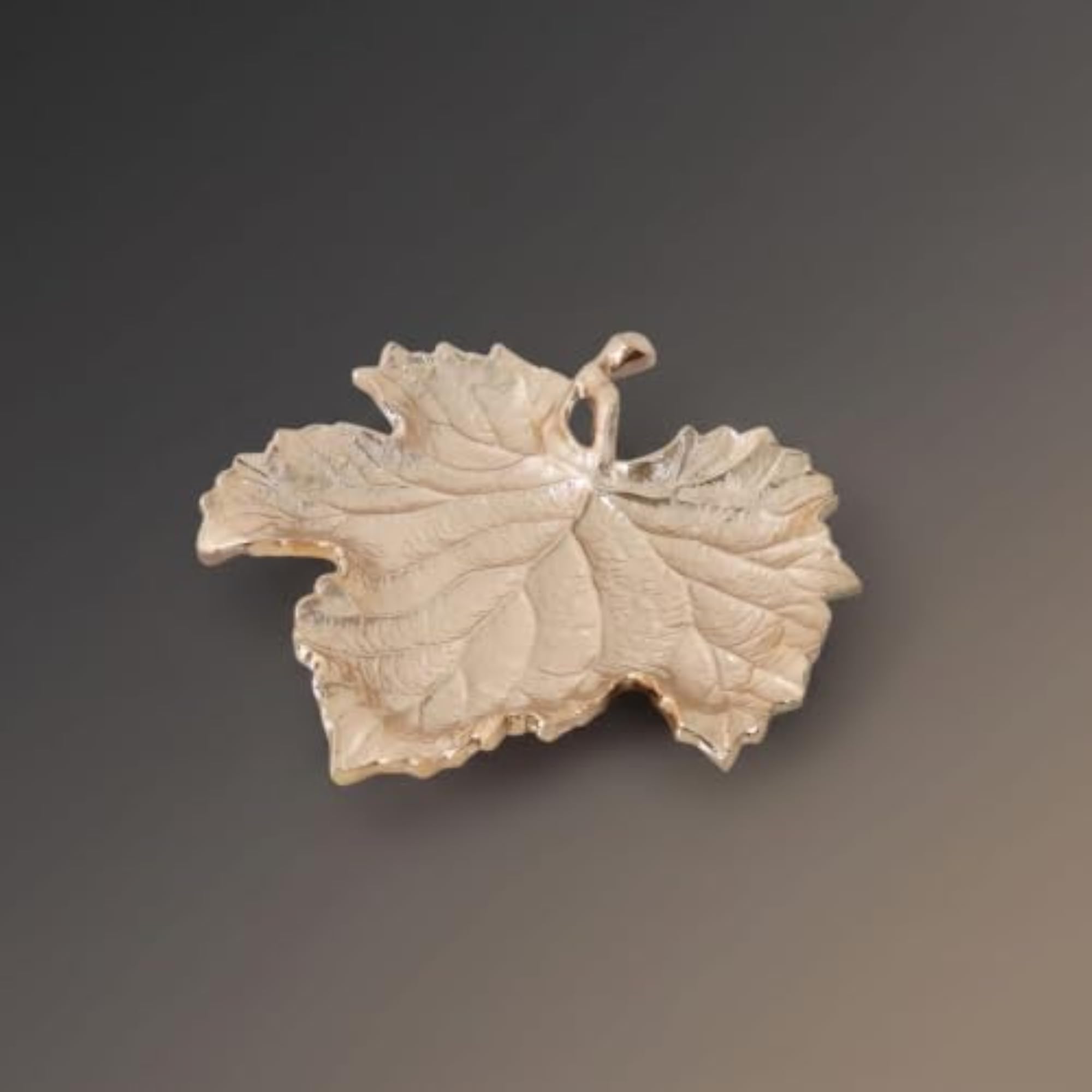 Embossed Leaf Tray, Textured Metal Design