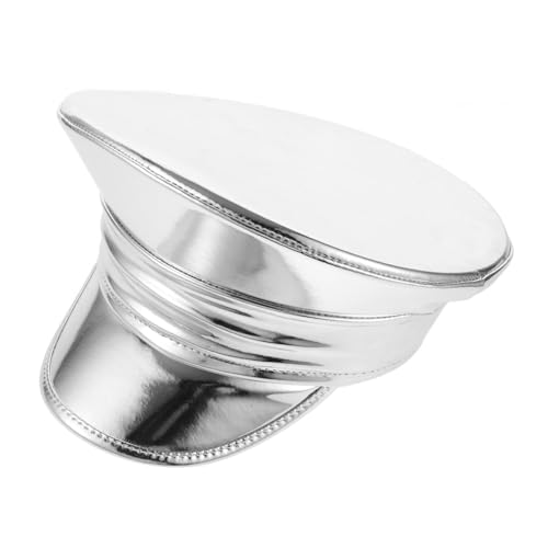 WOFASHPURET Navy Hat for Women Stylish Pu Leather Wide Brim Fedora Beret Perfect Beach Party Hat