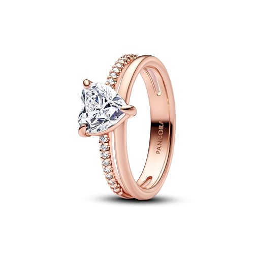 PANDORA Anello da donna doppia con cuore oro rosa 183100C01