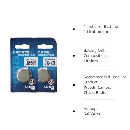 Image of Imaginea CR2450 Coin Battery Compatible with Renata 2450N Cr 2450 3V Lithium Coin Button Cell Batteries (Silver) Blister for Watches, Small Electronic Gadgets, and More (CR2450, Pack of 1)