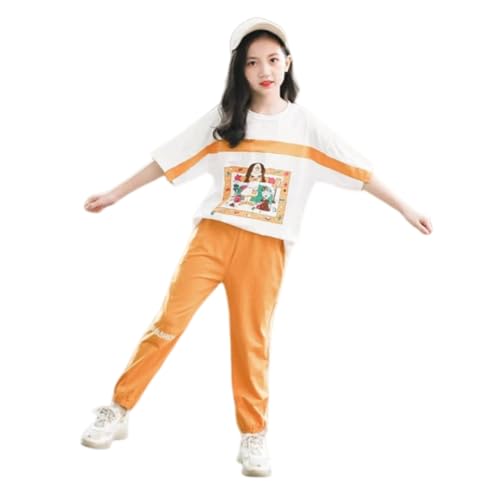 子供服 女の子 セットアップ 夏服 2点セット 半袖トップス+ ロングパンツ セットアップ 可愛い ガールズ スポーツウェア女の子服 キッズ カジュアル 韓国 お洒落 女の子 半袖スウェット セットアップ 通園 通学 出産祝い