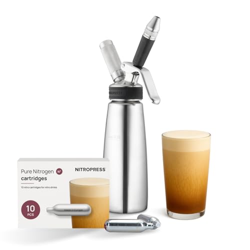 Comparison: Best Nitro Cold Brew Machine 9 Hatfields London NitroPress Nitro Cold Brew Maker And Dispenser, Nitrogen Infuser, Cold Brew Kit with 10 Nitrogen Cartridges
