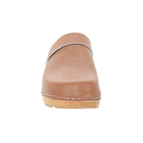 Image of Bjork Maja Wood Open Back Leather Clogs