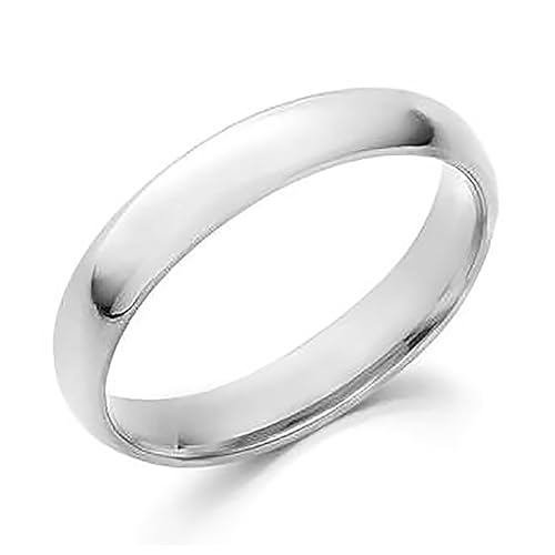 Decadence Unisex 10k White Gold 4mm Polished Plain Wedding Band, 6