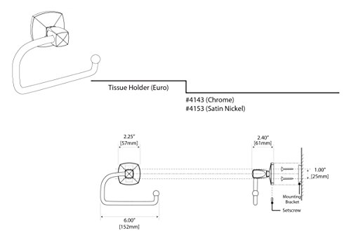 Gatco 4153 Jewel Tissue Holder, Satin Nickel #TOP1