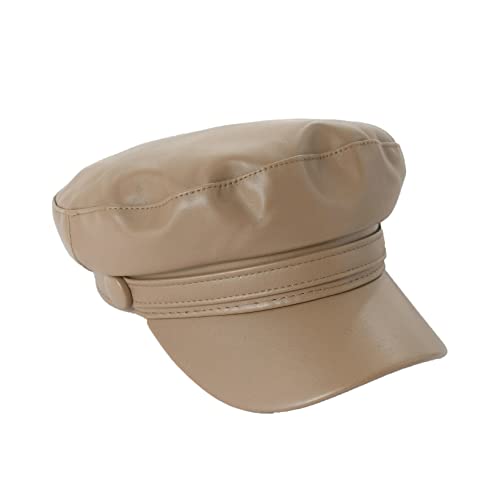 Jdshiso Leather Newsboy Hats For Kids Beret Little Girls Pu Newsboy Cap Kids Beret Hat Flat Visor Ivy Army Captain Cap 2-9Y Black #TOP4