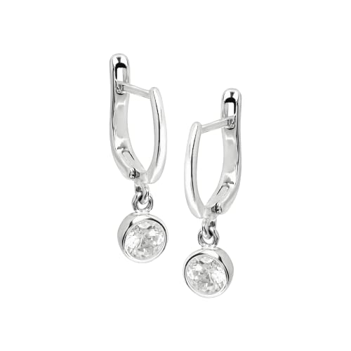Silpada 'In The Loop' Huggie Hoop Earrings With Cubic Zirconias In Sterling Silver #TOP1