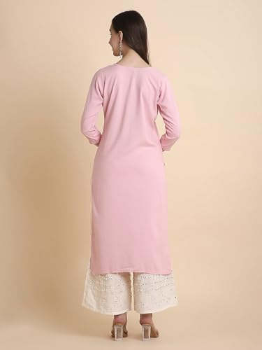 Image of RATAN Rayon Straight Lucknowi Chikankari Ethnic Wear Kurta for Women
