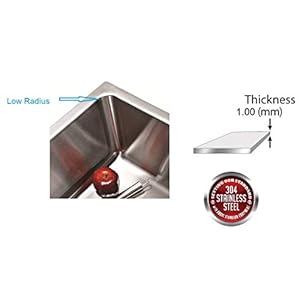 SILVER LINE Stainless Steel Grade 304 Kitchen Sink (24"x18"x10"Low Radius) SILVER LINE Stainless Steel Grade 304 Kitchen Sink (24"x18"x10"Low Radius)