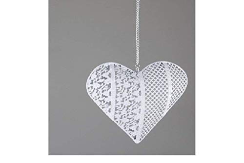 Preisvergleich Produktbild Formano Hänger Herz 16cm Metall -weiss Fino