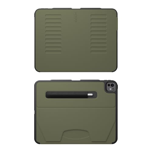 Image of ZUGU CASE iPad Pro 13 inch Case, Ultra Slim Protective Cover Designed for iPad Pro 13 (M4 /M5) 2024 /2025 Gen 7 /8, Wireless Pencil Charging, Multiple Viewing Angles (Sleep /Wake Cover) - Olive Green